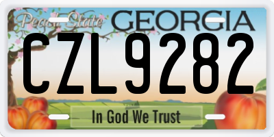 GA license plate CZL9282