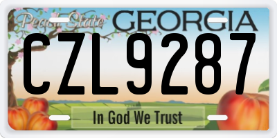 GA license plate CZL9287