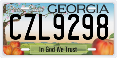 GA license plate CZL9298
