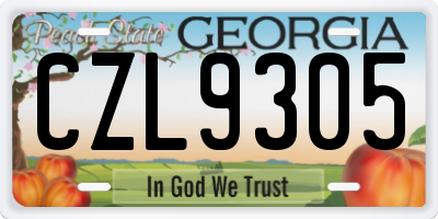 GA license plate CZL9305