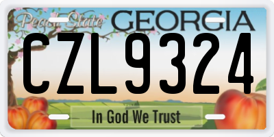 GA license plate CZL9324