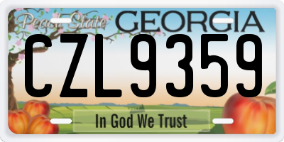 GA license plate CZL9359