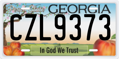 GA license plate CZL9373