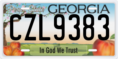 GA license plate CZL9383