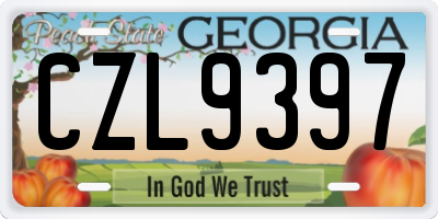 GA license plate CZL9397