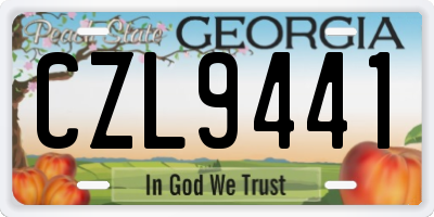GA license plate CZL9441