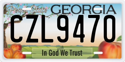 GA license plate CZL9470