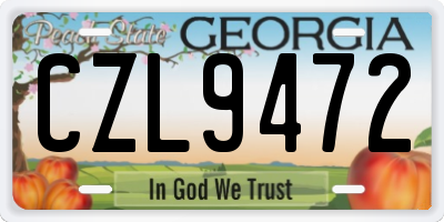 GA license plate CZL9472