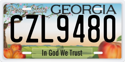 GA license plate CZL9480