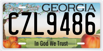 GA license plate CZL9486