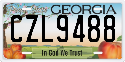 GA license plate CZL9488