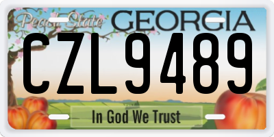 GA license plate CZL9489