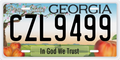 GA license plate CZL9499