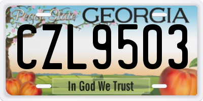 GA license plate CZL9503