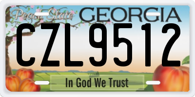 GA license plate CZL9512