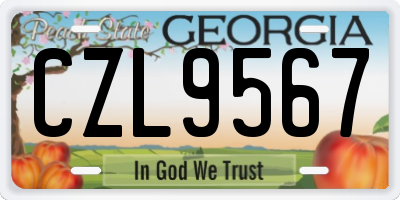 GA license plate CZL9567