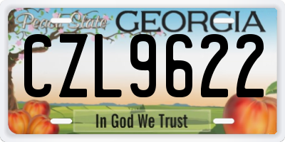 GA license plate CZL9622