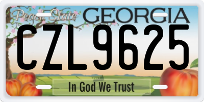 GA license plate CZL9625