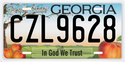 GA license plate CZL9628