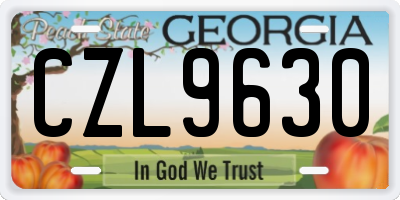 GA license plate CZL9630