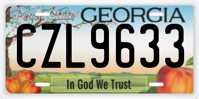 GA license plate CZL9633