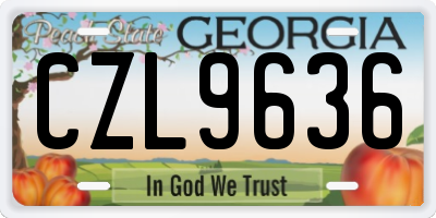 GA license plate CZL9636