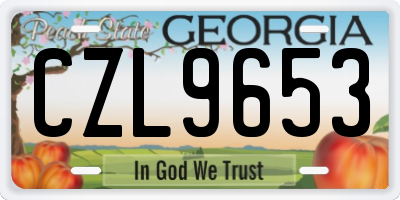 GA license plate CZL9653