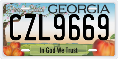 GA license plate CZL9669