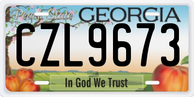 GA license plate CZL9673