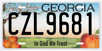 GA license plate CZL9681