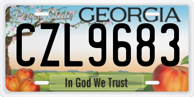 GA license plate CZL9683