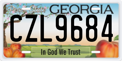 GA license plate CZL9684