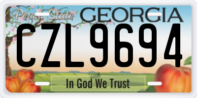 GA license plate CZL9694