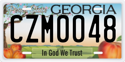 GA license plate CZM0048