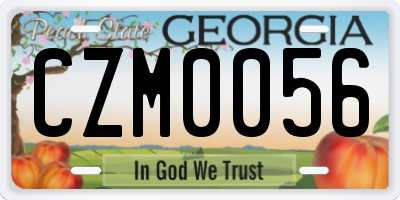 GA license plate CZM0056