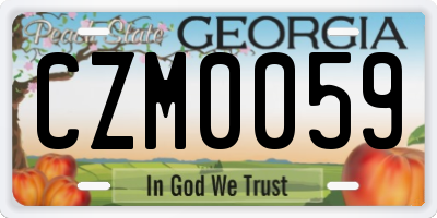 GA license plate CZM0059