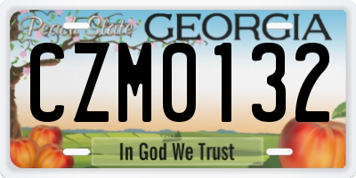 GA license plate CZM0132