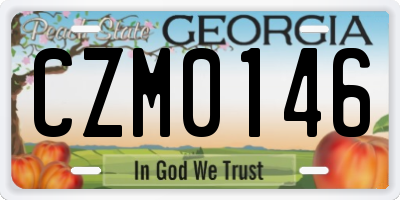 GA license plate CZM0146