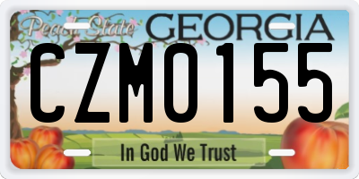 GA license plate CZM0155