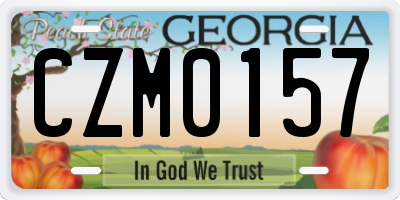 GA license plate CZM0157