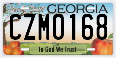GA license plate CZM0168