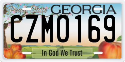GA license plate CZM0169