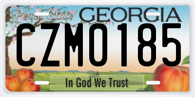 GA license plate CZM0185