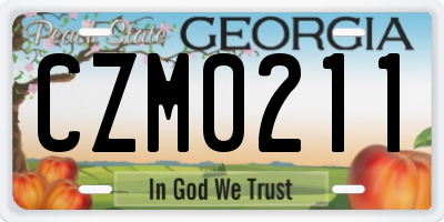 GA license plate CZM0211