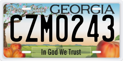 GA license plate CZM0243