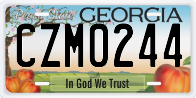 GA license plate CZM0244