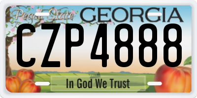 GA license plate CZP4888