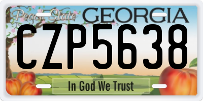 GA license plate CZP5638