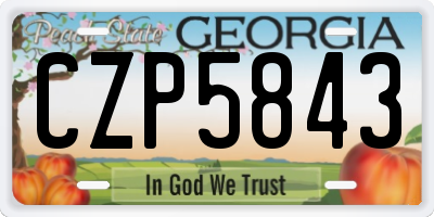 GA license plate CZP5843