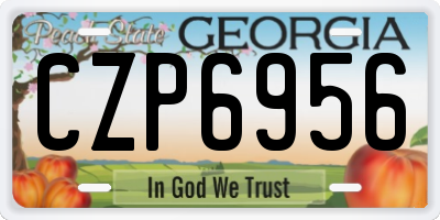 GA license plate CZP6956